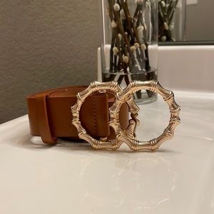 Tan Belt with Gold metal size Small/Medium